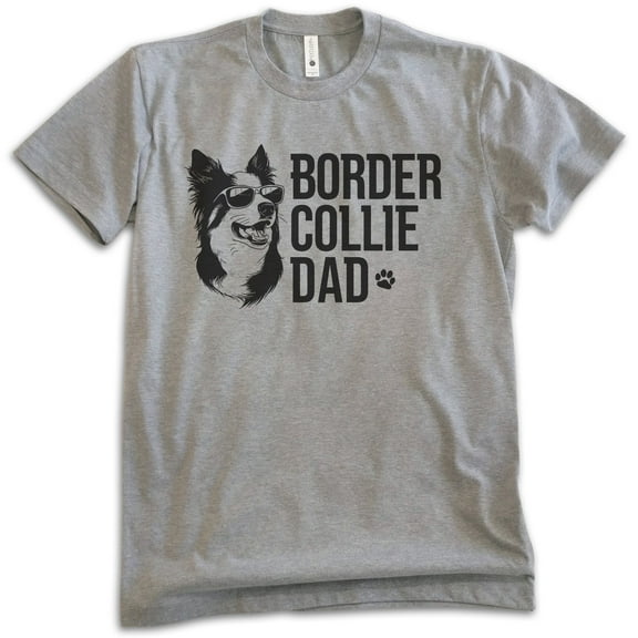 Border Collie Dad T-shirt, Unisex Men's Shirt, Border Collie Owner, Cute Dog Dad Gift, Dark Heather Gray, 3X-Large