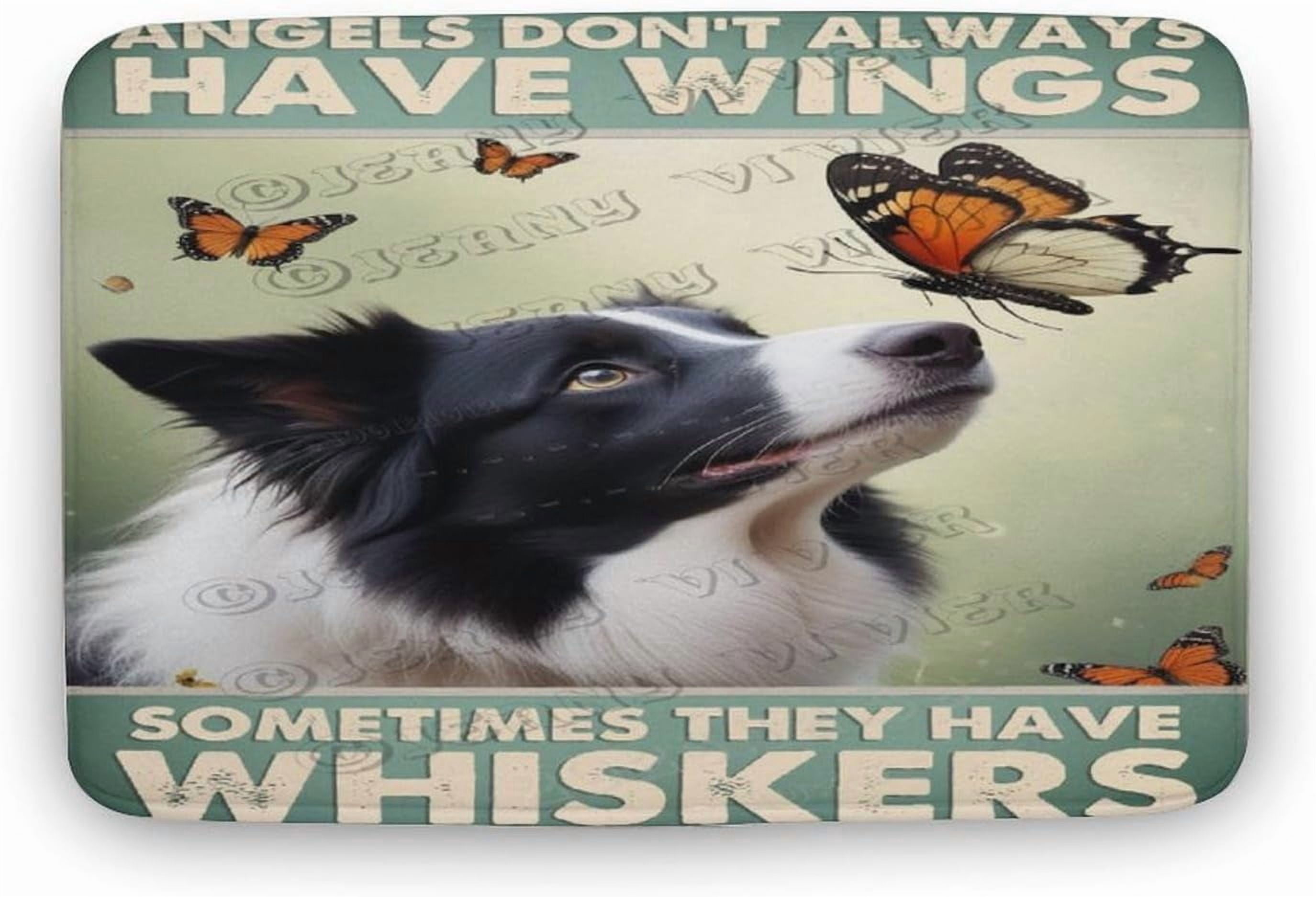 Border Collie Dog Bath Mat, Microfiber Water Absorbent Bath Rugs Thick ...