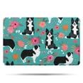 thumbnail image 1 of Border Collie Dog and Flower Florals Bathroom Rugs Mat,Non Slip Microfiber Bathroom Rug,Rubber Backing,Soft Bathroom Mats for Bathroom Floor,Tub and Shower,20x32in(50x80cm), 1 of 5