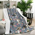 thumbnail image 1 of Border Collie Dog and Flower Florals Blanket,Comfortable Soft Flannel Throw Blanket,All Season,Warm Lightweight Blankets for Sofa Bed Couch Living Room Chair,50"x60", 1 of 4