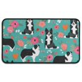 thumbnail image 1 of Border Collie Dog and Flower Florals Door Rugs,Washable Non Slip Door Mats Indoor,Decorative Door Mats,Entry Mat Indoor for Entrance,Bedroom,Kitchen,Bathroom,30"x17", 1 of 6