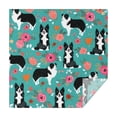 thumbnail image 1 of Border Collie Dog and Flower Florals Square Tablecloth,Waterproof Square Table Cover,Wipeable Spillproof Washable Table Cover for Home Kitchen Party Decor 52"x52"(132x132cm), 1 of 6
