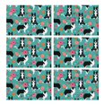thumbnail image 1 of Border Collie Dog and Flower Florals Summer Placemats Table Placemats Set Of 6-Linen Kitchen Washable Placemats Table Mats 11.8"x17.7"Non-Slip Heat Resistant, 1 of 5