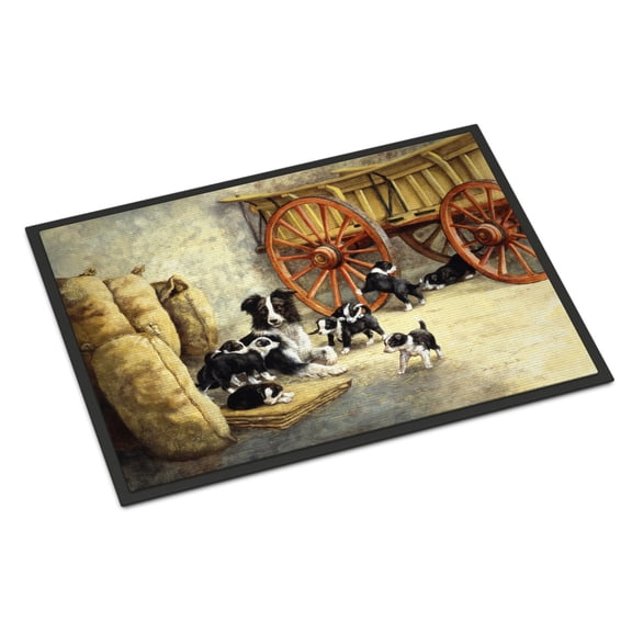 Border Collie Dog Litter Doormat 18x27