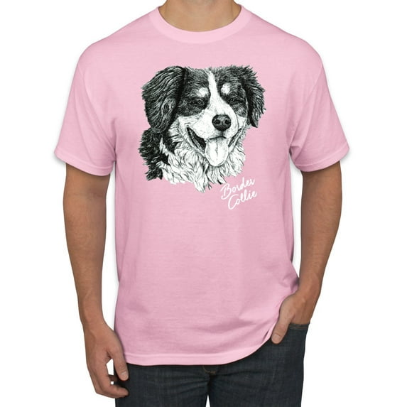 Border Collie Dog Lover Pet Owner Animal Lover Graphic T-Shirt, Light Pink, 2XL