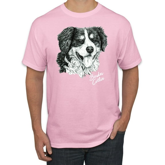 Border Collie Dog Lover Pet Owner Animal Lover Graphic T-Shirt, Light Pink, 3XL