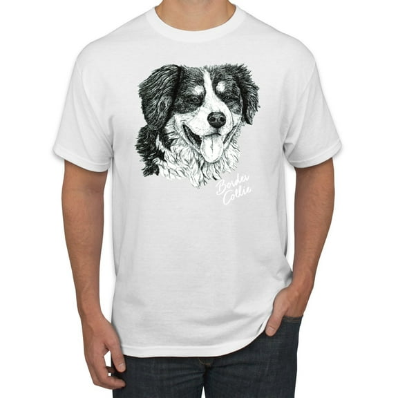 Border Collie Dog Lover Pet Owner Animal Lover Graphic T-Shirt, White, Medium