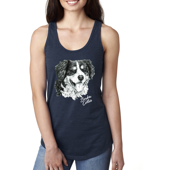 Border Collie Dog Lover Pet Owner Animal Lover Ladies Racerback Tank Top