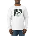 thumbnail image 1 of Border Collie Dog Lover Pet Owner Animal Lover Mens Long Sleeve Shirt, White, 2XL, 1 of 4