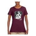 thumbnail image 1 of Border Collie Dog Lover Pet Owner Animal Lover Womens Graphic T-Shirt, Maroon, 3XL, 1 of 4
