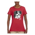 thumbnail image 1 of Border Collie Dog Lover Pet Owner Animal Lover Womens Graphic T-Shirt, Red, Large, 1 of 4
