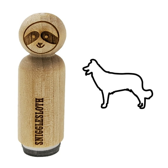 Border Collie Dog Outline Rubber Stamp for Scrapbooking Crafting Stamping - Mini 1/2 Inch