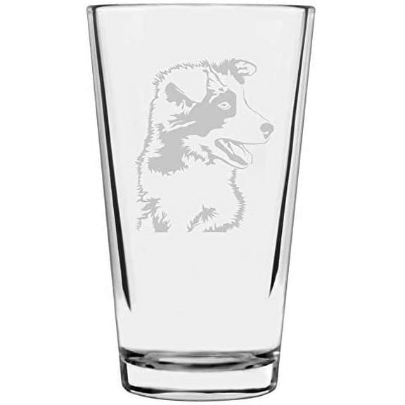 Border Collie Dog Themed Etched All Purpose 16oz Libbey Pint Glass