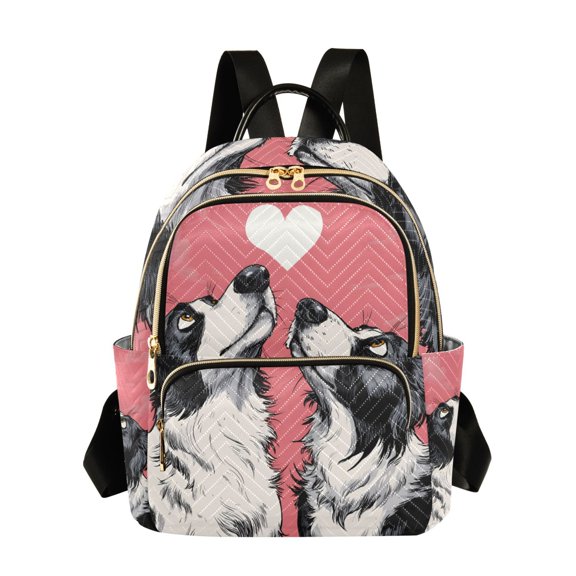 Border Collie Dogs Fashion Backpack Quilted Lightweight Women Travel Daypack 14L