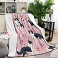 thumbnail image 1 of Border Collie Dogs with Pioneer Flower Blanket,Comfortable Soft Lamb Wool Throw Blanket,All Season,Warm Lightweight Blankets for Sofa Bed Couch Living Room Chair,60"x80", 1 of 4