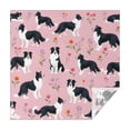 thumbnail image 1 of Border Collie Dogs with Pioneer Flower Square Tablecloth,Waterproof Square Table Cover,Wipeable Spillproof Washable Table Cover for Home Kitchen Party Decor 42"X42"(107x107cm), 1 of 6