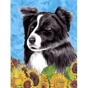 Border Collie Flag Canvas House Size