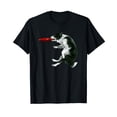 thumbnail image 1 of Border Collie Frisbee graphic Sheepdog print Black T-Shirt, 1 of 5