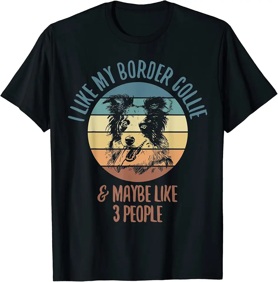 Border Collie Funny Vintage Retro Sayings T-Shirt - Walmart.com