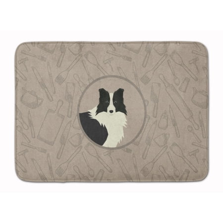 Border Collie In the Kitchen Machine Washable Memory Foam Mat