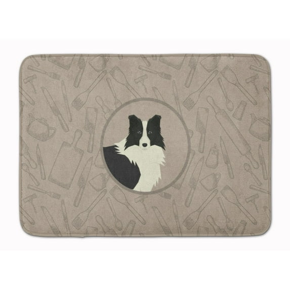Border Collie In the Kitchen Machine Washable Memory Foam Mat