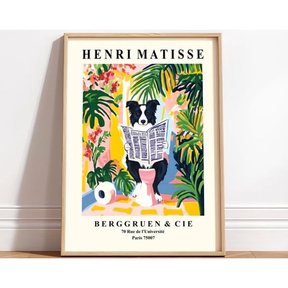 Border Collie On Tet Wall Art Print, Unframed Paper Poster 16x20in ...