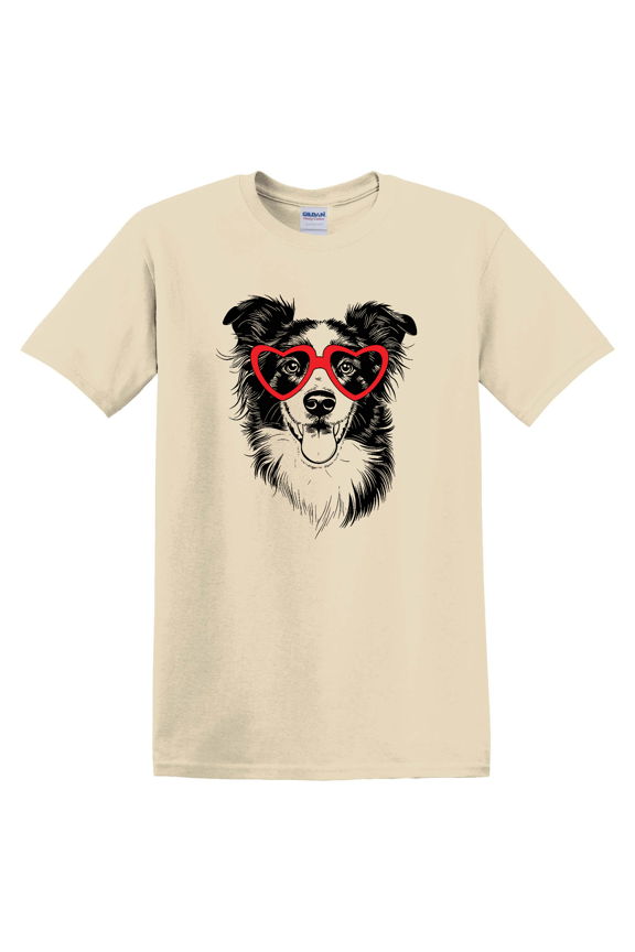 Border Collie Pet Dog Breed Valentine'S Crew Neck Sweater Love Heart Dog Lover Animal Lover T-shirt