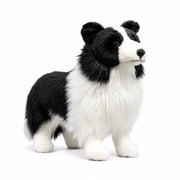 Border Collie Plush Toy, 11.02 in Realistic Black and White Stuffed Animal Dog with Soft PP Cotton Filling, Standing Puppy Plush Gift for Animal Lovers