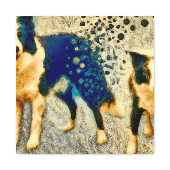 "Border Collie Pointillism" - Canvas