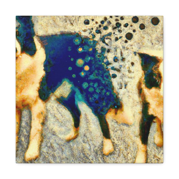 "Border Collie Pointillism" - Canvas