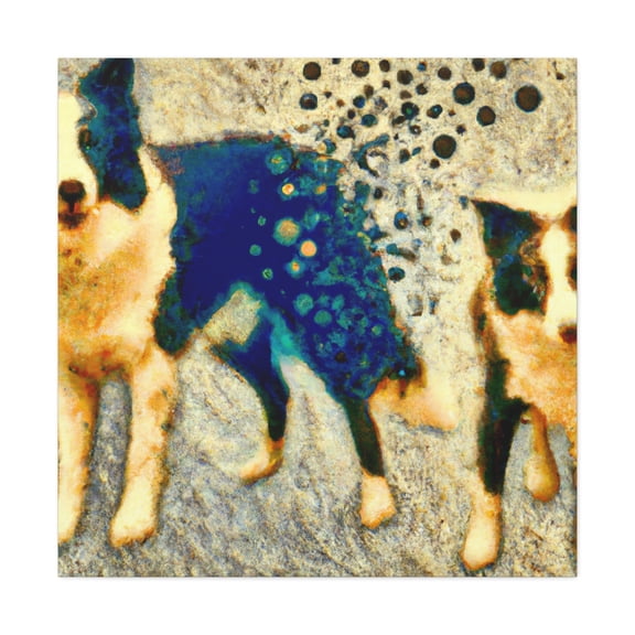 "Border Collie Pointillism" - Canvas