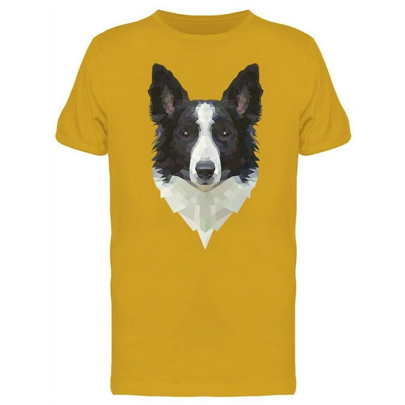 Border Collie Polygon Geometric T-Shirt Men -Image by Shutterstock, Male 3X-Large