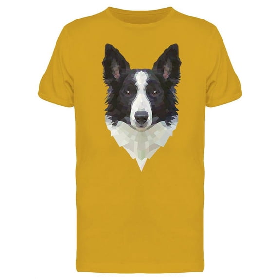 Border Collie Polygon Geometric T-Shirt Men -Image by Shutterstock, Male Medium