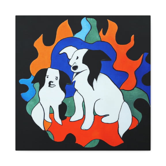 "Border Collie Portrait Hues" - Canvas