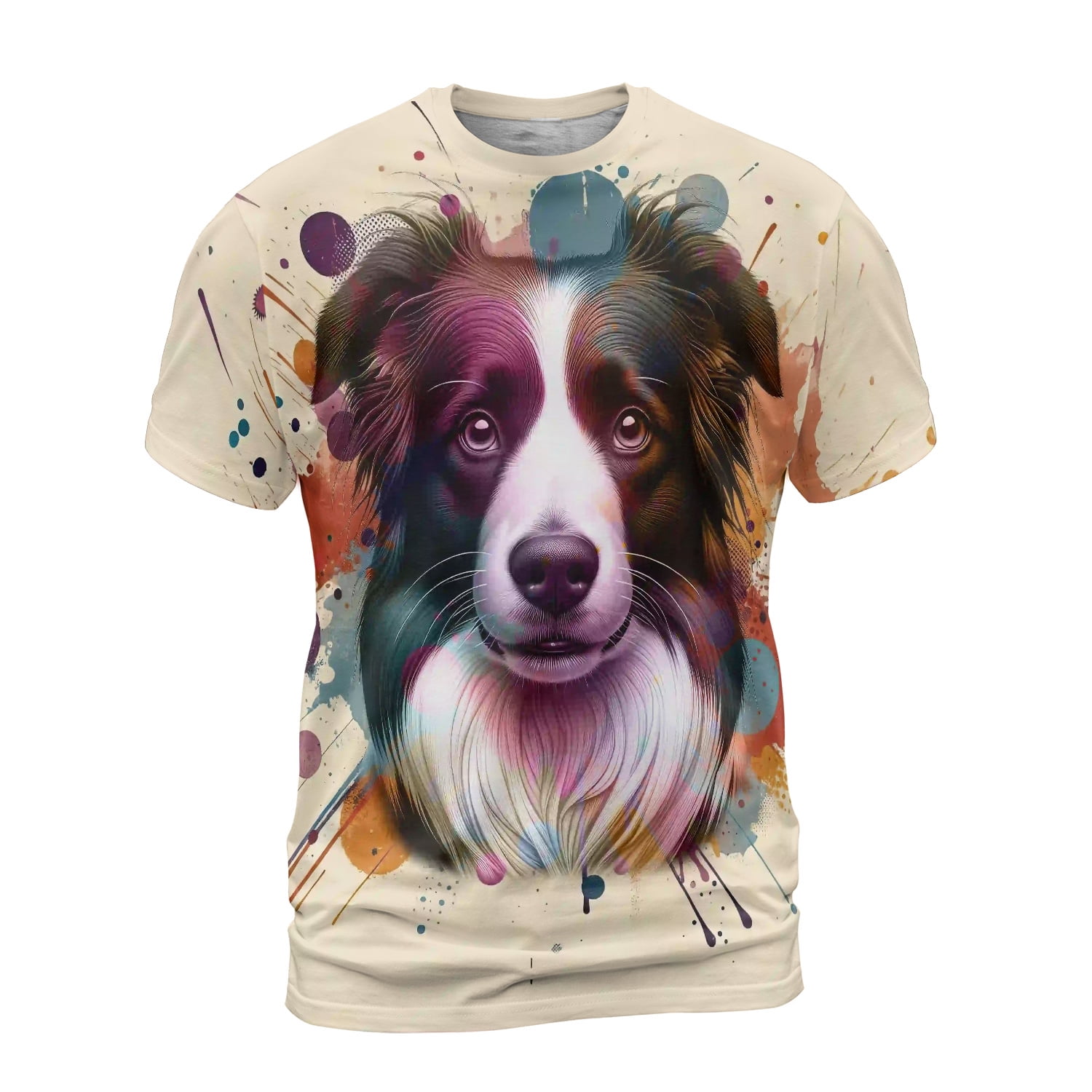 Border Collie Portrait Watercolor Vintage Retro Styles All Over Print ...