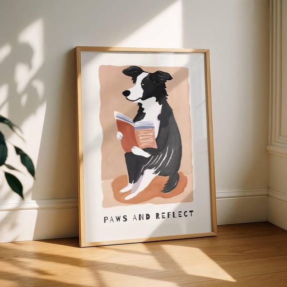 Border Collie Print - Matisse Style Wall Art, Border Collie Wall Art, Dog Wall Art, Border Collie Poster, Border Collie Gift, Pet Decor Size 24x36 Unframed Poster