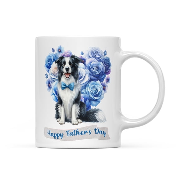 Border Collie Proud Dad Happy Father's Day Mug Borders Dog Lovers Gifts Idea Coffee Tea Cup - 02008