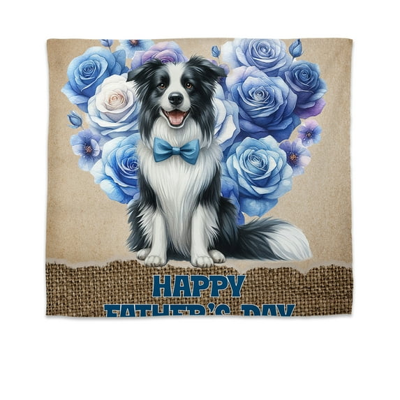 Border Collie Proud Dad Happy Father's Day Tapestry Borders Dog Lovers Gifts Idea Wall Hanging Backdrop Home Decor - 02008