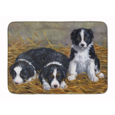 Border Collie Puppies Machine Washable Memory Foam Mat