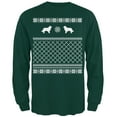 thumbnail image 1 of Border Collie Ugly Christmas Sweater Forest Adult Long Sleeve T-Shirt, 1 of 1