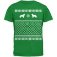 thumbnail image 1 of Border Collie Ugly Christmas Sweater Irish Green Adult T-Shirt, 1 of 1