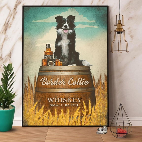 Border Collie Whiskey Small Batch Paper Poster No Frame Matte Wall Art Decor 11 x 17 Inch Poster