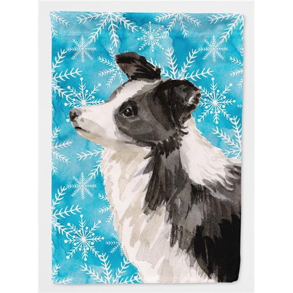 Border Collie Winter Flag Garden Size