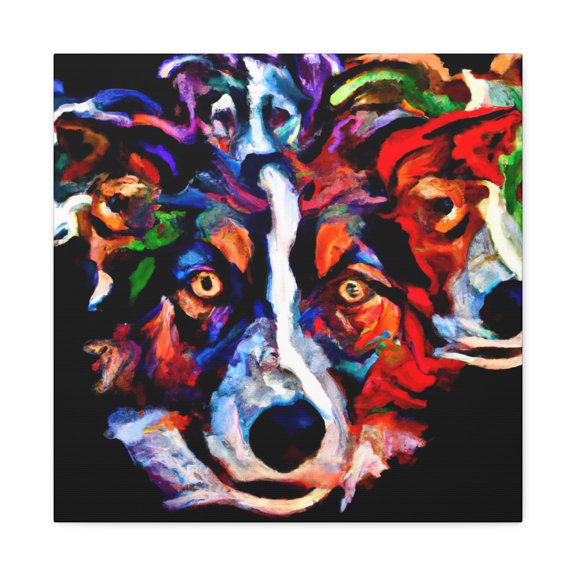 Border Collie in Bloom - Canvas