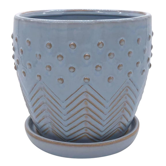 Border Concepts Hi 5.25in Blue Milton Pot