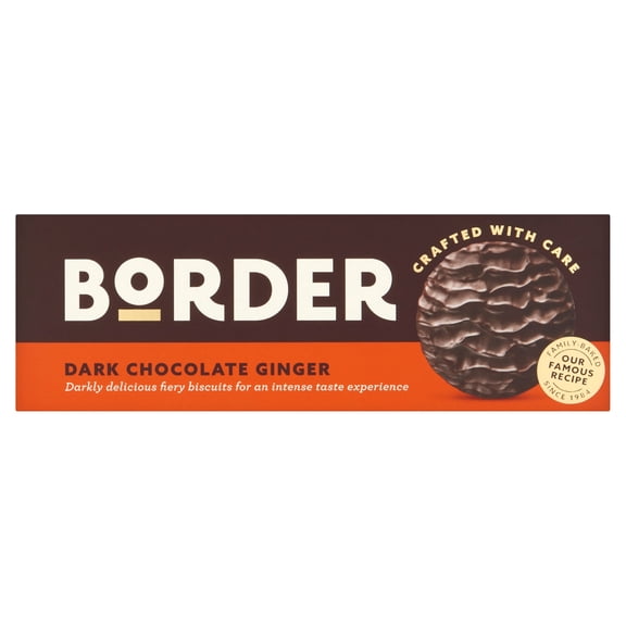 Border Dark Chocolate Ginger Biscuits 150g, Imported from Britain