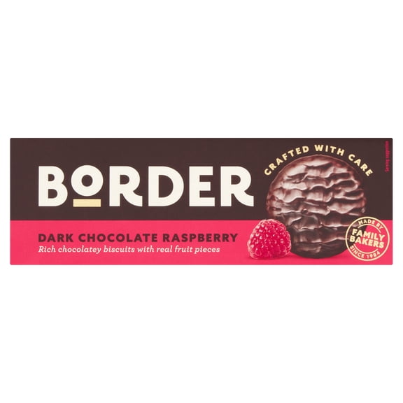 Border Dark Chocolate Raspberry Biscuits 150g, Imported from Britain