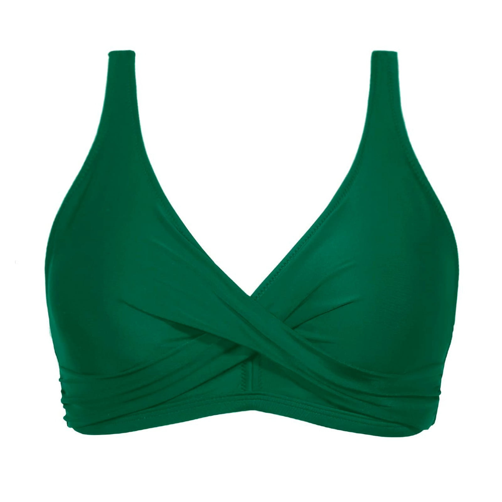 Exclusive Women's Full Coverage Bikini Gathering Swimsuit Top Sports