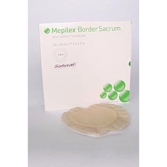 Border Foam Sacrum Dressing 9.2" X 9.2" Self-Adherent Soft Silicone 5/Bx