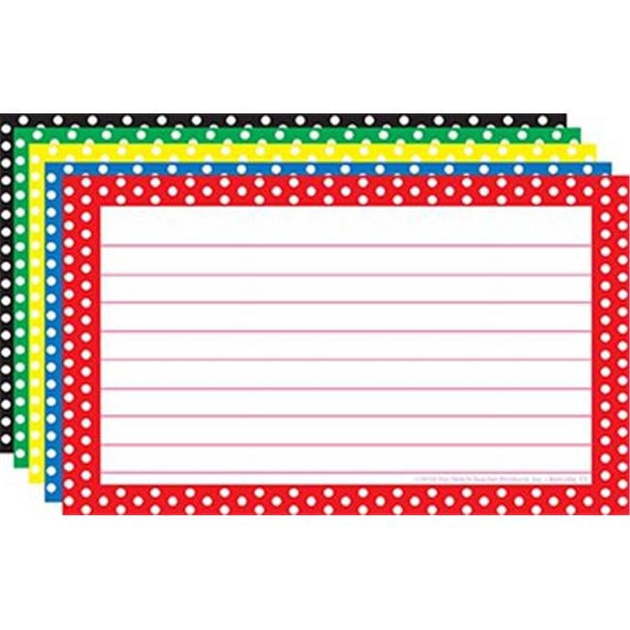 Border Index Cards 3X5 Polka Dot Lined - Walmart.com